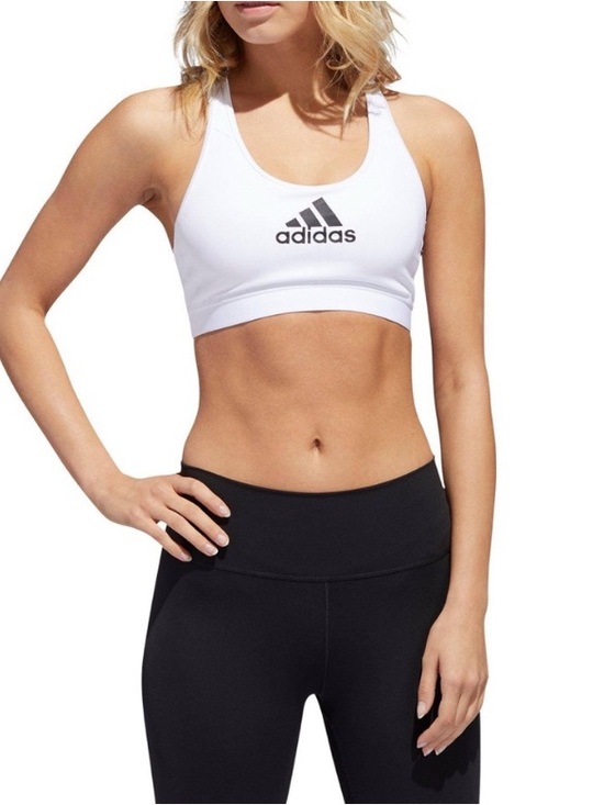 adidas Other - adidas White Racerback Sports Bra with Black Logo NWT - S